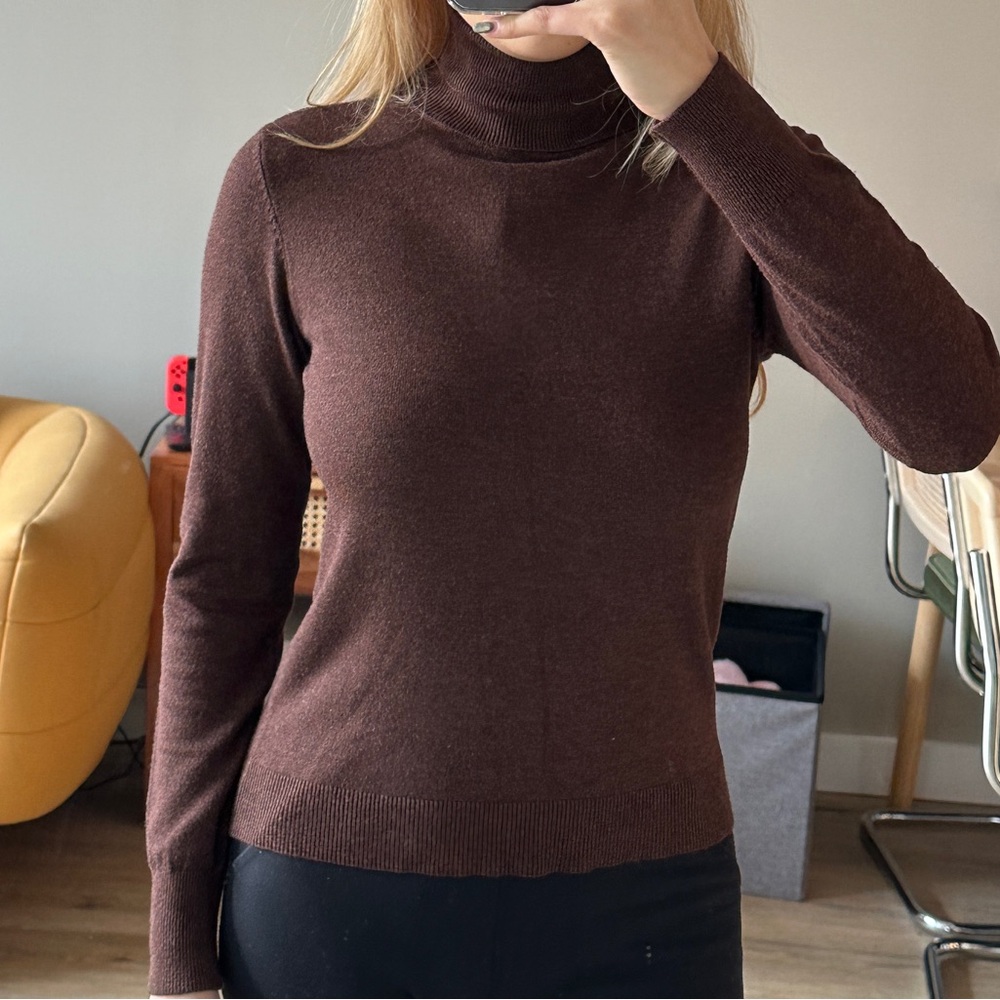 Dark Brown Turtleneck Sweater